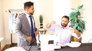 Rodrigo Amor visits his tailor Draven Navarro who is hard