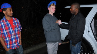 Surprise, surprise, cute white boy handles two black cocks