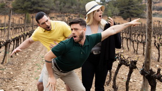 Romantic vineyard visit